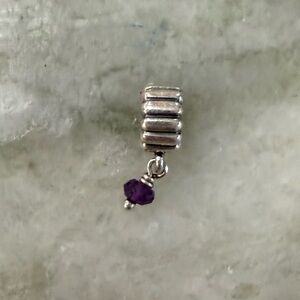 Pandora Bead with Amethyst Dangle